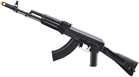 Licensed Lancer Tactical x Kalashnikov KR-103 USA SBR Airsoft AK74 AEG Rifle with Folding Stock - Includes Airsoft Speed Loader (Black)