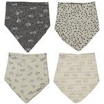 Little Peaches Baby Bandana Bibs, Baby Dribble Bibs, Best for Baby Drooling, Pure Cotton, Feather Soft, Edgy Designs, Soft Quality, Adjustable Size (Pack of 4)