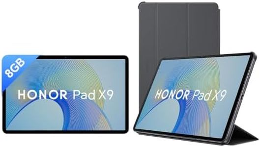 HONOR Pad X9 with Free Flip-Cover 11.5-inch (29.21 cm) 120Hz 2K Display, Snapdragon 685, 8GB (8GB+5GB RAM Turbo) 128GB ROM, 6 Speakers, Up-to 13 Hours Battery, Android, WiFi, Metal Body, Gray