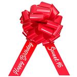 Happy Birthday Car Bow Sweet 16 Big Car Pull Bow Giant Car Gift Wrapping Bow with 20 Feet Car Ribbon for Birthday Party Car Decorations (Red, 20 Inch)