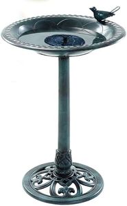 Emerald Standing Bird Bath w/Solar Fountain by Prime Retreat