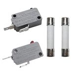Yoiilnz Microwave Oven Door Switch 16A 125VAC/250VAC(1 Normally Open and 1 Normally Closed and 2 Slow-Blow 20A250V Ceramic fuses)