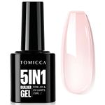 TOMICCA 5 in 1 Builder Nail Gel- 15ML Builder Base Strengthening nude Nail Gel for Hard Strong Nails Tips & Extensions, UV Nail Gel Polish for Nails Repair, Nail Art Supplies Easy to Shape(nude)