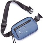 WESTBRONCO Fanny Packs for Women Men, Belt Bag with 4 Zipper Pockets, Fashion Waist Packs, Lightweight Crossbody Bags with Adjustable Strap for Workout/Running/Hiking(Blue)