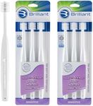 Brilliant Sensitive Toothbrush – 360 Round Head Soft Bristle Toothbrush, Oral Hygiene Products That are Great for Diabetics, Seniors, and Those with Dry Mouth and Sensitive Teeth, White, 6 Count
