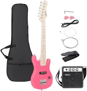 ZENY 30 inch Kids Electric Guitar with 5w Amp, Gig Bag, Strap, Cable, Strings and Picks Guitar Combo Accessory Kit, Pink