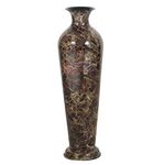 C.D Metal Unbreakable Flower Vase Brown Round Marble