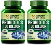 Himalayan Organics Probiotics 50 Billion CFU 150mg With Prebiotics | 10X Better Digestion And Strong Immunity | Improve Gut Health - 60 Vegetarian Capsules x Pack of 2