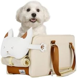 Dog Car Seat for Small Dogs,Center Console Dog Seat with Double Protection Seat Belts,Cozy Bow Neck Pillow for Dog Cat Puppy Car Home Camping,15 Lbs