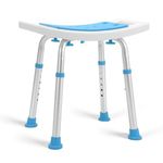 HEAO Shower Stool 158kg Bath Seat Chair,Tool-Free Assembly Height Adjustable Bath Bench with Padded Seat for Seniors,Elderly,Disabled,Handicap and Injured