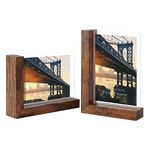 Lavezee 4x6 Picture Frames Set of 2, Rustic L Shaped Double Sided Frames Made to Display 4 by 6 inch Horizontal Vertical Photos for Desktop or Tabletop