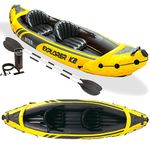 VWretails Explorer K2, 2 Person Inflatable Boat for Flood Rescue, Adventure, Rafting, Fishing, Fun and Enjoyment for Your Family with Oars & Air Pump (68307)