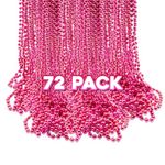 Windy City Novelties (72 Pack) 33" Inch Round Metallic Mardi Gras Party Necklace Beads (Pink)