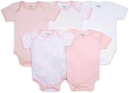 Burt's Bees Baby Unisex Baby Bodysuits, 5-Pack Short & Long Sleeve One-Pieces, 100% Organic Cotton Bodysuit, Blossom Prints