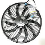 SPAL 30102050 16" Fan Sealed Puller Curved Blades 2024 CFM 12 Volt Cooling Replacement for Thermo King Tripac APU Evolution Carrier Condenser 78-2050 30102049 w Mating Connector Kit