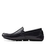 Clarks Mens Loafer, Black Leat, 9 US