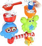 GOODLOGO Bath Toys Bathtub Toys for 2 3 4 Year Old Kids Toddlers Bath Wall Toy Waterfall Fill Spin and Flow Non Toxic Birthday Gift Ideas Color Box (Multicolor)