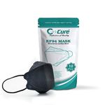 C-Cure Polypropylene Kf94 Mask For Adult, 4 Layer Filtration, Comfortable Ear Loops, Breathable, 3D Ergonomic Design (Pack Of 20, Black)