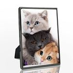 decanit 5x7 Picture Frame Black Metal Thin Edge Frames for Tabletop Display and Wall Mounting Photo Frame,Black