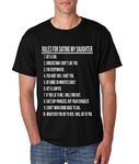 ALLNTRENDS T Shirt Rules for Dating My Daughter Funny Shirt (M, Black)