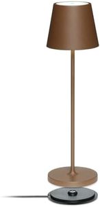 LA VILLE LUMIÈRE SuzieV Lampada LED da Tavolo Ricaricabile e Dimmerabile, Abat-Jour Wireless, Alluminio, Uso Interno/Esterno, 48h Autonomia, 3 Temperature di Luce, LVL (Mineral Corten)