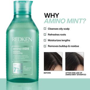 Redken Scalp Relief Shampoo – Amino Mint, Soothing for Oily Hair, 300ml