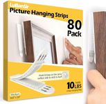 LuBanSir Picture Hanging Strips, 40 Pair (80 Pieces) Damage-Free Picture Hanging Kit, Hook and Loop All in One, Medium Wall Hanging Strips for Home Office School
