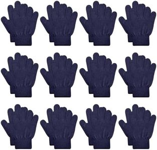 ONESING 12 Pairs Warm Knitted Gloves - Children Winter Gloves Bulk for Girls Boys | Kids Gloves Designed for Cold Weather Mixcolor C