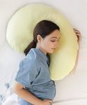 Mi Arcus Ultra Soft Yellow Color Contour Pregnancy Pillow Sleep Pillow Fiber Filling for Ultimate Comfort Include Washable Zipper Cover