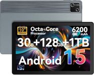 2026 Latest Tablet,10.1" Android 15 Tablet with Octa-core Processor 30GB RAM 128GB ROM HD IPS Touchscreen, Wi-Fi 6, BT 5.4, Dual Camera, Android Tablets