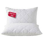 IMFAA Quilted Pillow Protector Pack of 2 - Soft and Comfortable Microfiber Pillowcase Protectors - Ant-Allergy and Breathable Pillow Cover.(2 x Quilted-Flap)