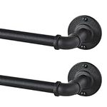 2 Pack Industrial Curtain Rods for 