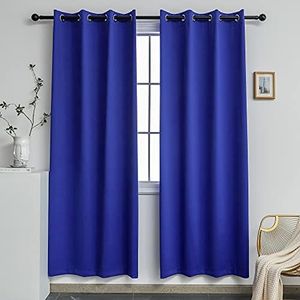 YGO Royal Blue Bedroom Curtains Grommet Top Blackout Curtains 84 inch for Apartment Villa Window Treatment Set 2 Panels Each is 52 inches Wide by 84 inches Long