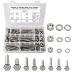 CYLBAQ 152PCS M6 M8 M10 Nuts and Bolts Set, 304 Stainless Steel Hex Head Nuts and Bolts Assortment Kit, Assorted Screws Bolts Nuts and Washers Kit Hexagon Machine Screws