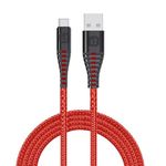 Dubstep Blaze Ultra 30W Type-C 3.5Amp Fast Charging Tangle Free Sturdy 100 cm Cable for Smartphones, Tablets & Other Type-C Devices with 480 Mbps Data Transmission (Red)