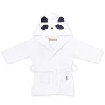 Masilo Organic Cotton Hooded Bathrobe for (6 to 12 months) baby, Unisex - Panda White