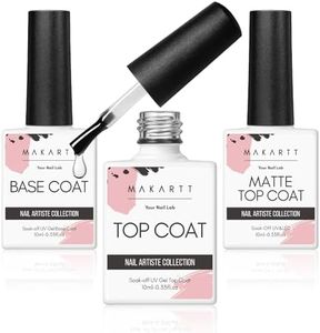 Makartt No Wipe Gel Top and Base Coat Set – Matte & Glossy Finish, 3pcs Soak-Off Long Lasting Gel Nail Polish Essentials, No Yellowing, UV/LED Lamp Required, DIY Nail Art Gift for Women, 10ml