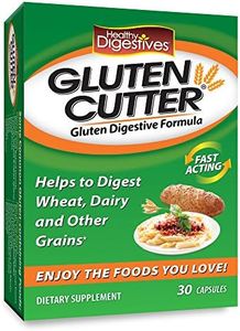 Healthy Digestives Gluten Cutter enzyme formula - Helps Improve your bodies Gluten digestion and assist in breaking down Wheat, Dairy and Other Grains - 30 Servings, Capsules
