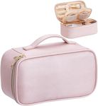 HBlife Small Makeup Bag Travel Cute Make Up Bag Makeup Brush Bag Case Organizer Cosmetic Bags for Women Girls with Handle (Rose Gold)