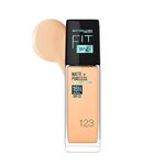 Maybelline New York Fit Me Matte + Poreless Liquid Full Coverage Foundation For All Skin Types,123 Soft Nude|16 Hr Oil Control Full Coverage Foundation For All Skin Types With Spf 22,30 Ml,Pack Of 1