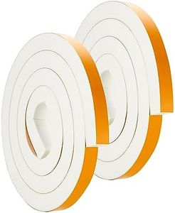 Weather Stripping Door Seal Strip 1“W X 1"T, Door Insulation Strip, High Density Foam Tape for Door Frame, Window, 13FT Length(6.5 FT X 2 Rolls, White)