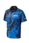 Unicorn Darts Shirt | Pro-Tech Camo | Cool Breathable Soft Feel Micro Mesh 3-Tuk Polyester | Blue with Black Collar & White Logo | Large | to fit Chest 41-43 inches