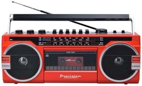 Portable Bluetooth Cassette Player Retro AM FM Radio Red PA-4000-RED