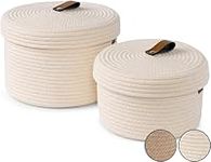 DENJA & CO Round Baskets with Lids 