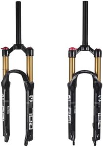 BOLANY Bike Suspension Fork MTB Bicycle Magnesium Alloy Suspension Front Fork 26/27.5/29 inch, 120mm Straight Steerer and Tapered Steerer Air Fork (26, Straight-Manual)