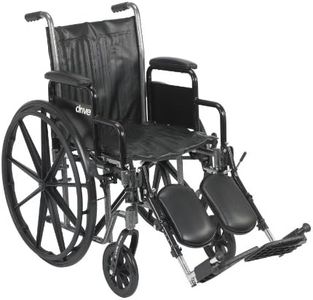 Drive Medical Silver Sport 2 Wheelchair with Various Arms Styles and Front Rigging Options, Black, 18"