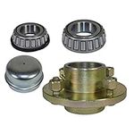 AB Tools Trailer Cast Wheel Hub 4" PCD 1" Taper Bearing 4 Stud With Wheel Nuts And Cap