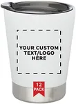 Personalized 12 oz. Itsy Vacuum Insulated Travel Mugs - 12 Pack - Custom Text, Logo - White