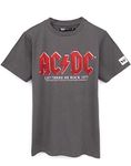 AC/DC T-Shirt for Kids | Boys Girls Let There Be Rock Album Logo | Charcoal Short Sleeve Band Tee 11-12 Years