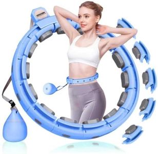 Smart Silent Weighted Hula Circle for Adults - Adjustable 30-50 Inch Exercise Hoop for Women's Weight Loss & Workout - Detachable Fitness Ring with Massage Balls, Belly Fat Burner Equipment (Blue)